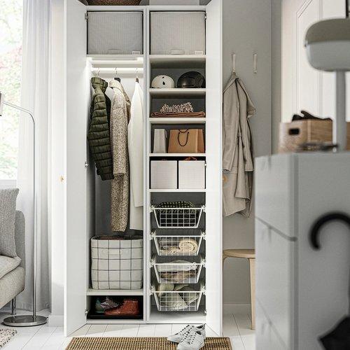イケア（IKEA） ボックス 仕切り付き ホワイト/ブラック 17x 51x18cm