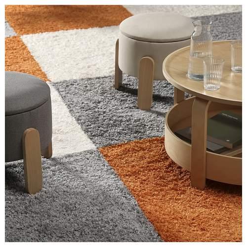 イケア（IKEA） シャギーラグ オレンジ 80x80cm m90628836 ARENDE