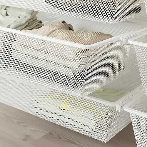 イケア（IKEA） メッシュバスケット かご ホワイト 白 60x40x15cm