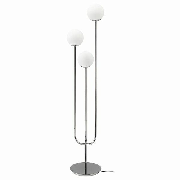 イケア（IKEA） フロアランプ クロムメッキ オパールホワイト ガラス