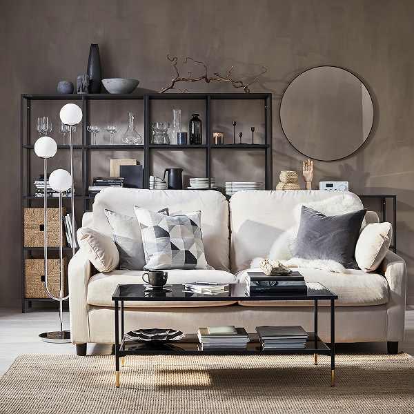 イケア（IKEA） フロアランプ クロムメッキ オパールホワイト ガラス