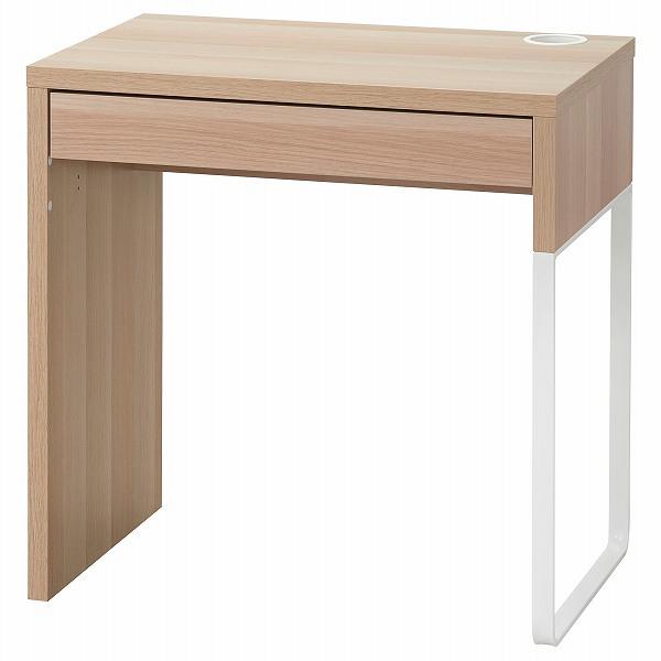 IKEA ミッケ デスク ホワイト×オーク 完成品 送料込み イケア（IKEA） デスク ホワイトステインオーク調 73x50cm n00488883