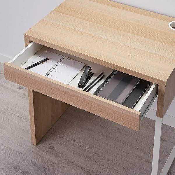 イケア（IKEA） デスク ホワイトステインオーク調 73x50cm n00488883