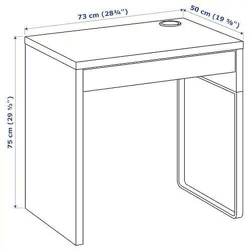 イケア（IKEA） デスク ホワイトステインオーク調 73x50cm n00488883