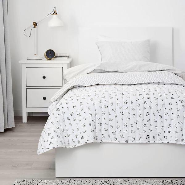 Ikea イケア ベッドカバー ホワイト 白 グレー シングル 160x250cm N Sandlupin N 株式会社 クレール 通販 Yahoo ショッピング