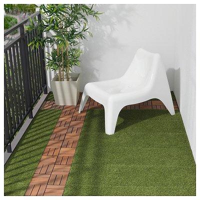 IKEA RUNNEN 人工芝タイル 18枚セット イケア（IKEA） フロアデッキ 屋外用 人工芝 n30313132 RUNNEN