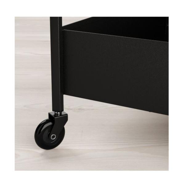 イケア（IKEA） ワゴン ブラック 黒 キャスター付き 50.5x30x83cm
