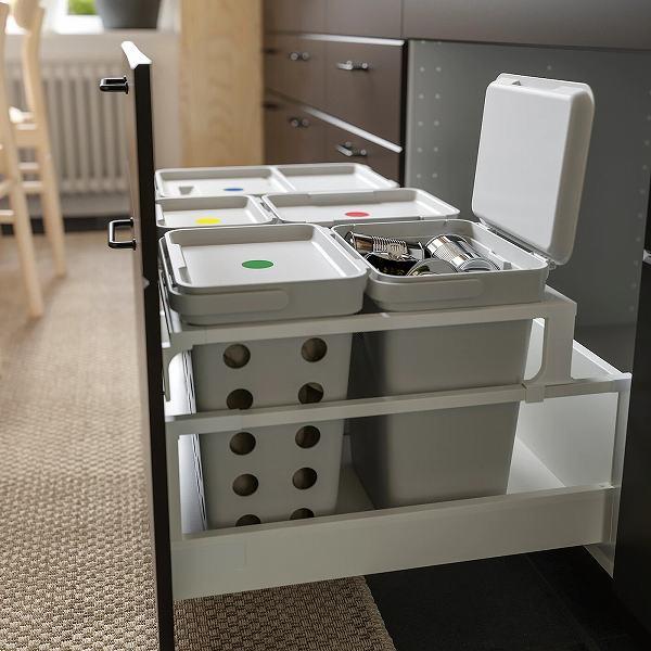 イケア（IKEA） ふた付きゴミ箱 ライトグレー 22L n70420205 HALLBAR