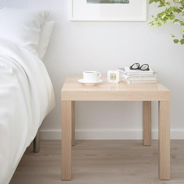IKEA サイドテーブル MUSKEN ホワイト イケア（IKEA） サイドテーブル ホワイトステインオーク調 55x55cm