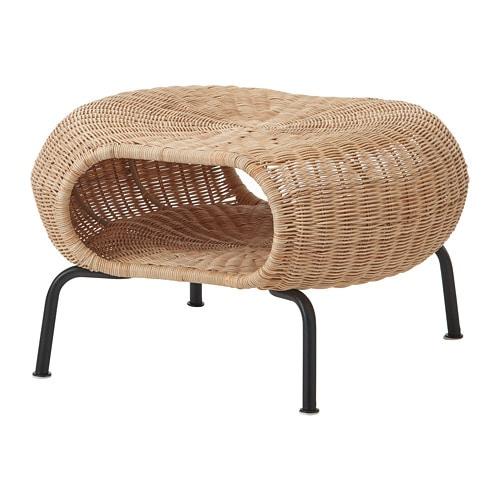 IKEA 無印良品　uniko サイドテーブル　ラタン オットマン　ガムレフルト イケア（IKEA） オットマン 収納付き 籐 チャコール n80442966