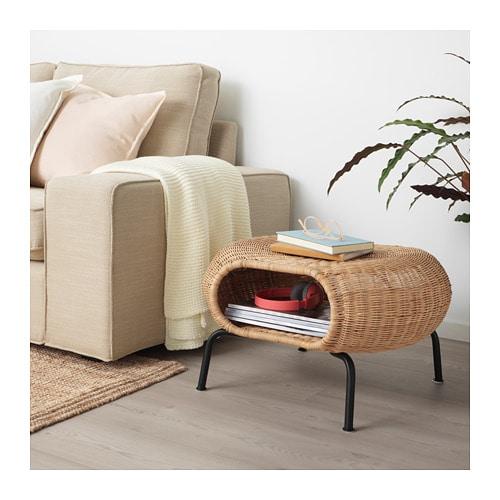 イケア（IKEA） オットマン 収納付き 籐 チャコール n80442966