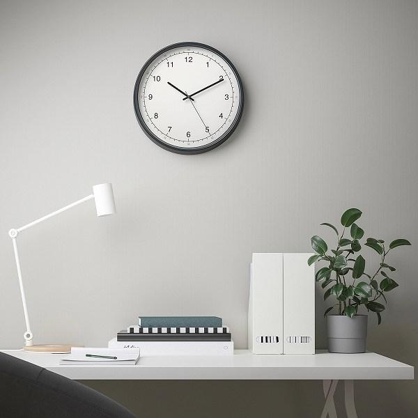 IKEA イケア ウォールクロック 時計 ホワイト グレー 38cm n80466293 TAGGAD タッガド｜clair-kobe｜02