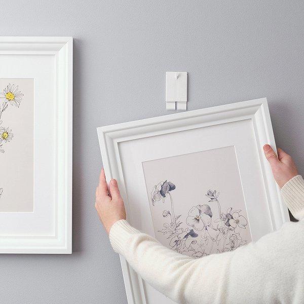 イケア（IKEA） 粘着テープ付きフック フレーム用 ホワイト 白 2ピース