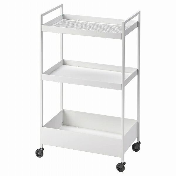 イケア（IKEA） ワゴン ホワイト 白 50.5x30x83cm キャスター付き