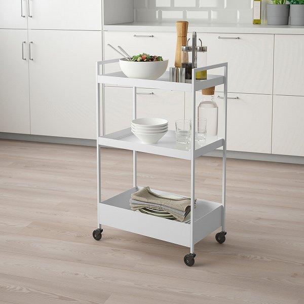イケア（IKEA） ワゴン ホワイト 白 50.5x30x83cm キャスター付き