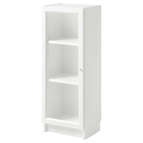 イケア（IKEA） 本棚 扉付き ホワイト/クリアガラス 40x 30x106cm