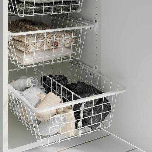 イケア（IKEA） ワイヤーバスケット 引き出しレール付き ホワイト