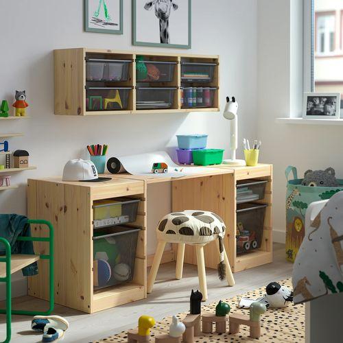 IKEA 天然木 パイン材 デスク 引き出し付き HEMNES ヘムネス デスク
