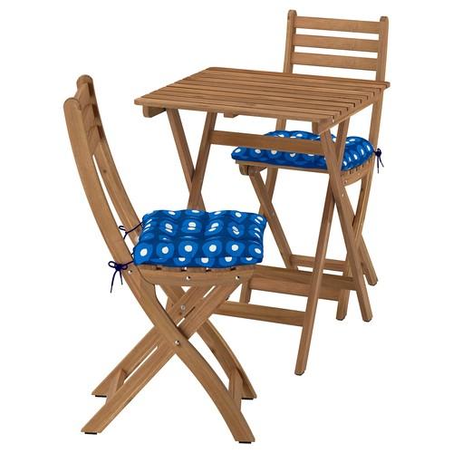 IKEA アスクホルメン テーブル チェア2脚セット 折りたたみ　廃盤品 イケア イケア（IKEA） テーブル＋折りたたみチェア2 屋外用 折りたたみ式