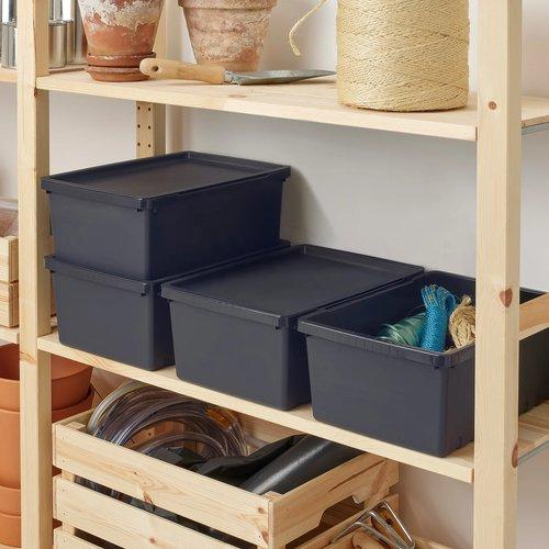 イケア（IKEA） 収納ボックス ふた付き ブラック 35x25x14cm/9l