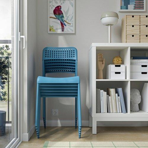 イケア（IKEA） テーブル＆チェア2脚 ブラック ブラック/ブルー