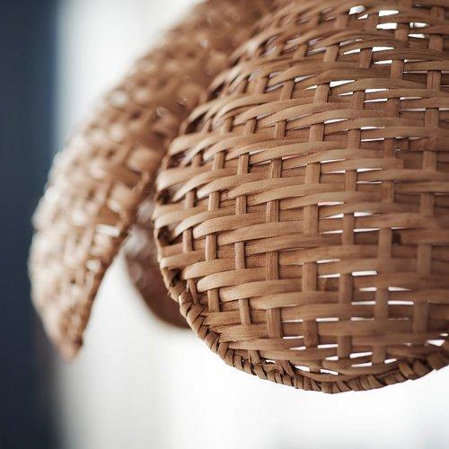 IKEA イケア ペンダントランプ ハンドメイド 籐/ブラック 45cm s69618603 SANDKORN サンドコルン HAVSDJUP ハーヴスユープの画像