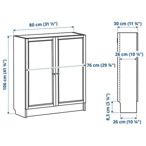 イケア（IKEA） 本棚 扉付き ホワイト/クリアガラス 80x 30x106cm