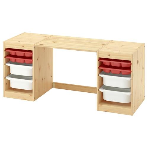 イケア（IKEA） デスク 収納ボックス/トレイ付き ライトホワイト