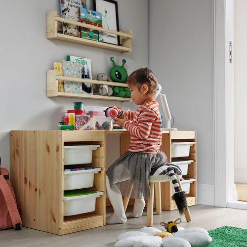 イケア（IKEA） デスク 収納ボックス/トレイ付き ライトホワイト