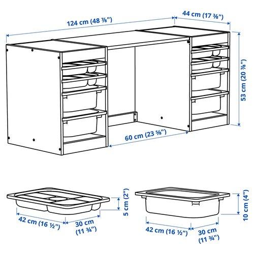 イケア（IKEA） デスク 収納ボックス/トレイ付き ライトホワイト