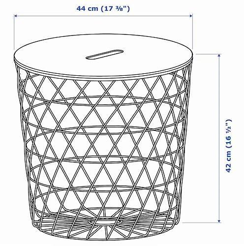 イケア（IKEA） リビングテーブル 収納付き 44cm v0007 KVISTBRO ク