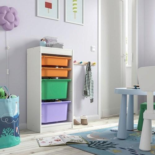 IKEA トロファスト引き出し付き ホワイト TROFAST トロファスト 収納コンビネーション, ホワイト/ホワイト