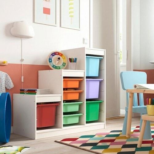 IKEA トロファスト 階段タイプ ホワイトボックス4個付き　ほぼ新品 イケア（IKEA） 【セット商品】IKEA 収納コンビネーション ホワイト