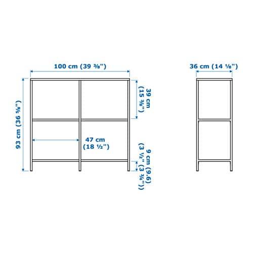 IKEA イケア シェルフユニット ブラックブラウン 黒 茶 ガラス 100x93cm z20305806 VITTSJO ヴィットショー｜clair-kobe｜04