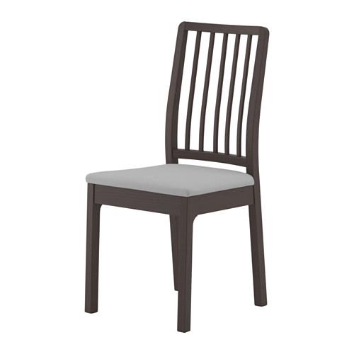 イケア IKEA チェア ダークブラウン オッルスタ ライトグレー 