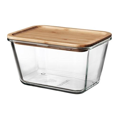 Ikea イケア 保存容器 ふた付き 長方形 ガラス 竹 1 8l Z Ikea 365 Z 株式会社 クレール 通販 Yahoo ショッピング