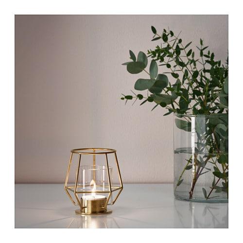 イケア（IKEA） ティーライトホルダー 10cm ゴールドカラー z30348546