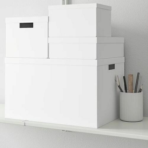 IKEA イケア 収納ボックス ふた付き ホワイト 白 35x50x30cm z40374356 TJENA ティエナ｜clair-kobe｜03