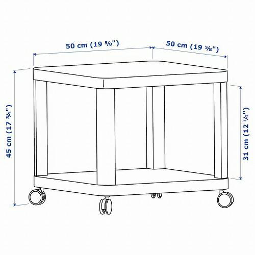 イケア（IKEA） サイドテーブル キャスター付き ホワイト 白 50x50cm