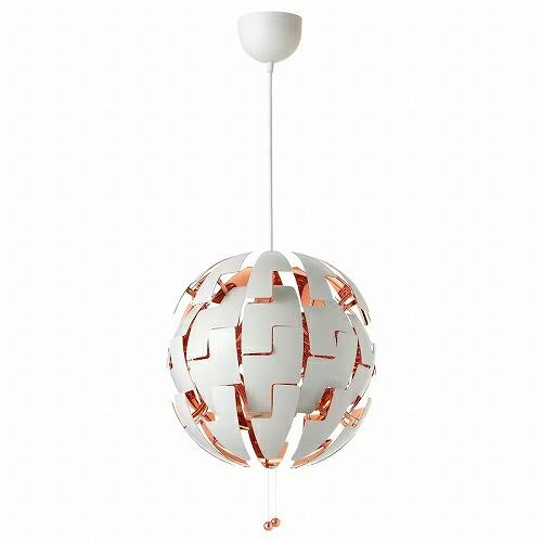 イケア（IKEA） ペンダントランプ ホワイト 白 コッパーカラー