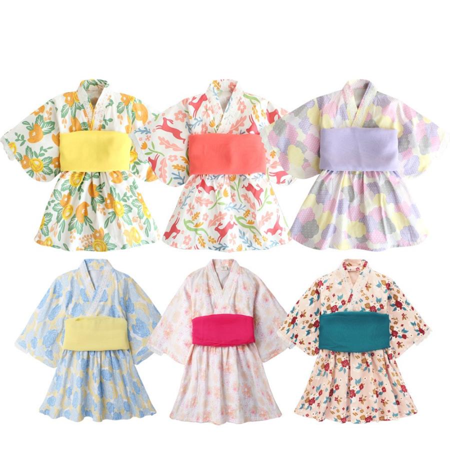 女の子のカジュアルなワンピースドレスプリント着物バスローブ子供服夏90cm 100cm 110cm 1cm 130cm Jp339 クレア 通販 Yahoo ショッピング