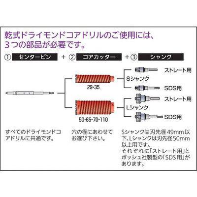 乾式ドライモンドコアドリル / コアカッター 1本入り PCD50C 24304556 ミヤナガ
