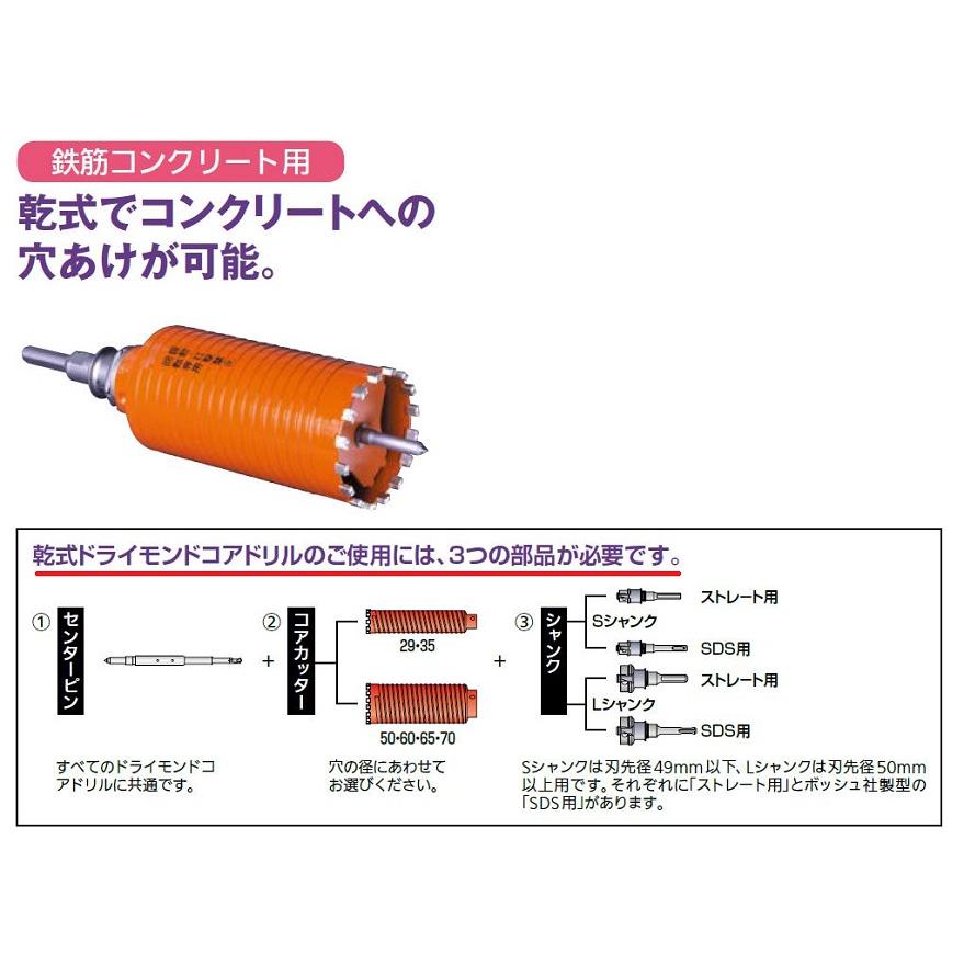 乾式ドライモンドコアドリル / Lシャンク・SDS用 1本入り PCSKLR