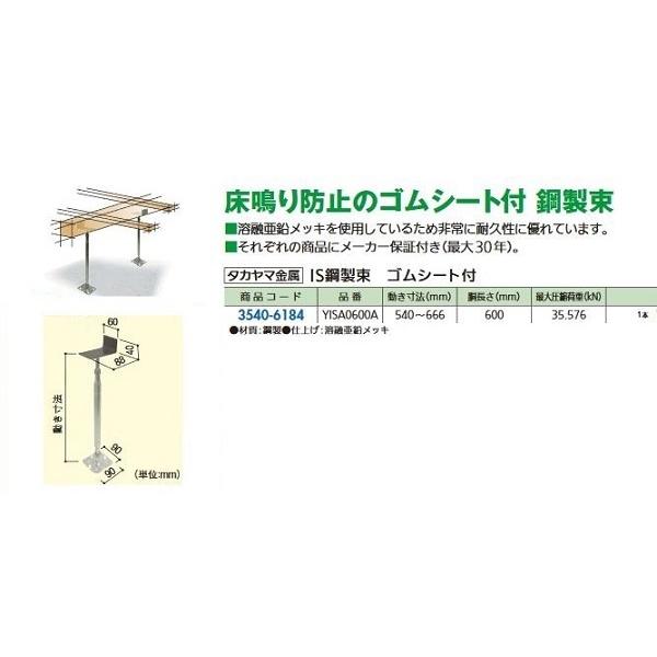リフォーム用品 タカヤマ金属 IS鋼製束 ゴムシート付 YISA0600A 35406184 | 
