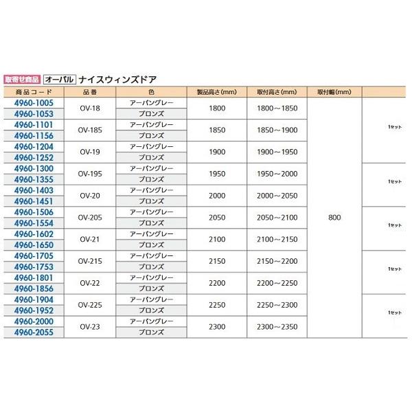 リフォーム用品　オーバル　ナイスウィンズドア　OV-18　ブロンズ　49601053