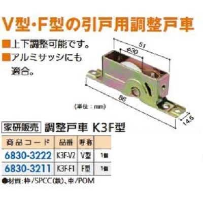 リフォーム用品 家研販売 木製引戸用調整戸車 K3F-F1 68303211 | 