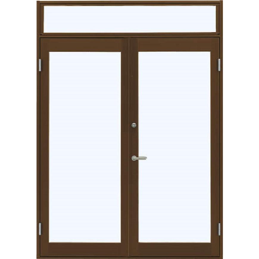 7TD 店舗ドア 両開き ランマ付き 1ロック仕様 単板ガラス 中桟なし W