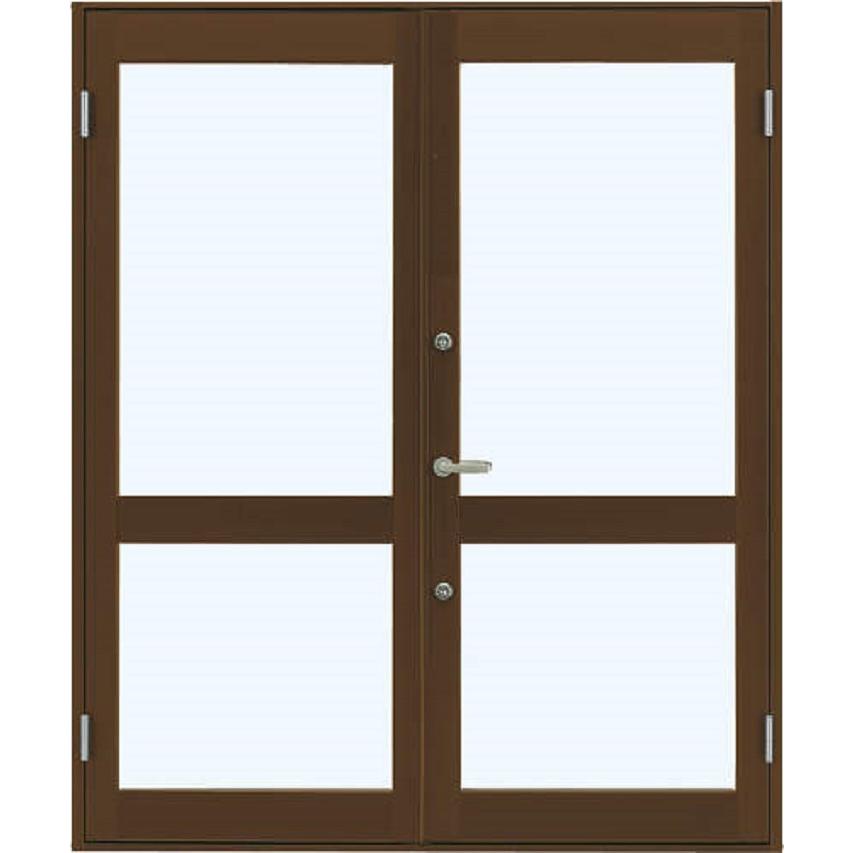 7TD 店舗ドア 両開き ランマなし 2ロック仕様 単板ガラス 中桟