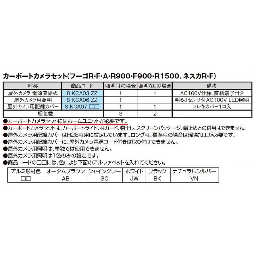 カーポートカメラセット 照明付き / AC100V仕様 LIXIL リクシル TOSTEM トステム |  | 01