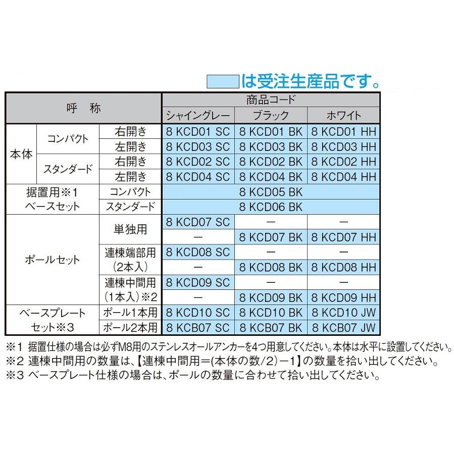 ポールセット 連棟中間用 1本入り 8KCD09□□ 宅配ボックスKT LIXIL リクシル TOSTEM トステム | 